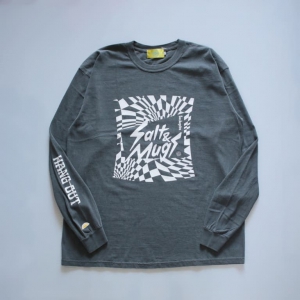 saltandmugs checker sign l/s tee blk 物撮り画像 2