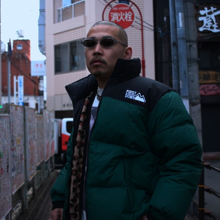 first down bubble down jkt-green