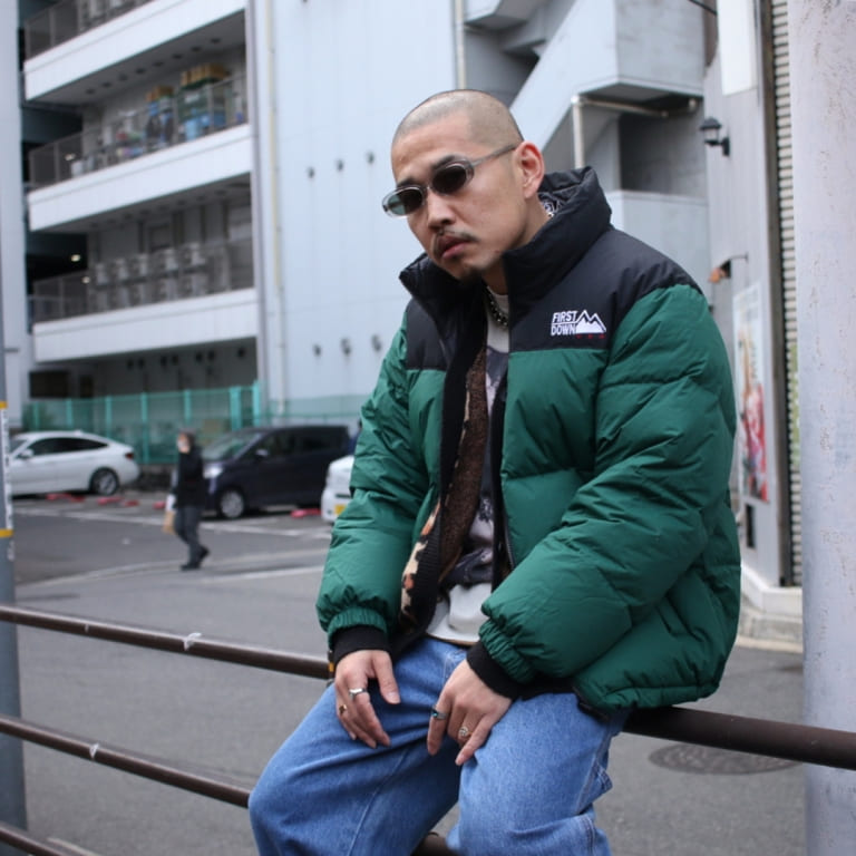 first down bubble down jkt-green