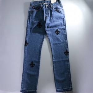 mnml leather patch denim blue blk 物撮り画像 1