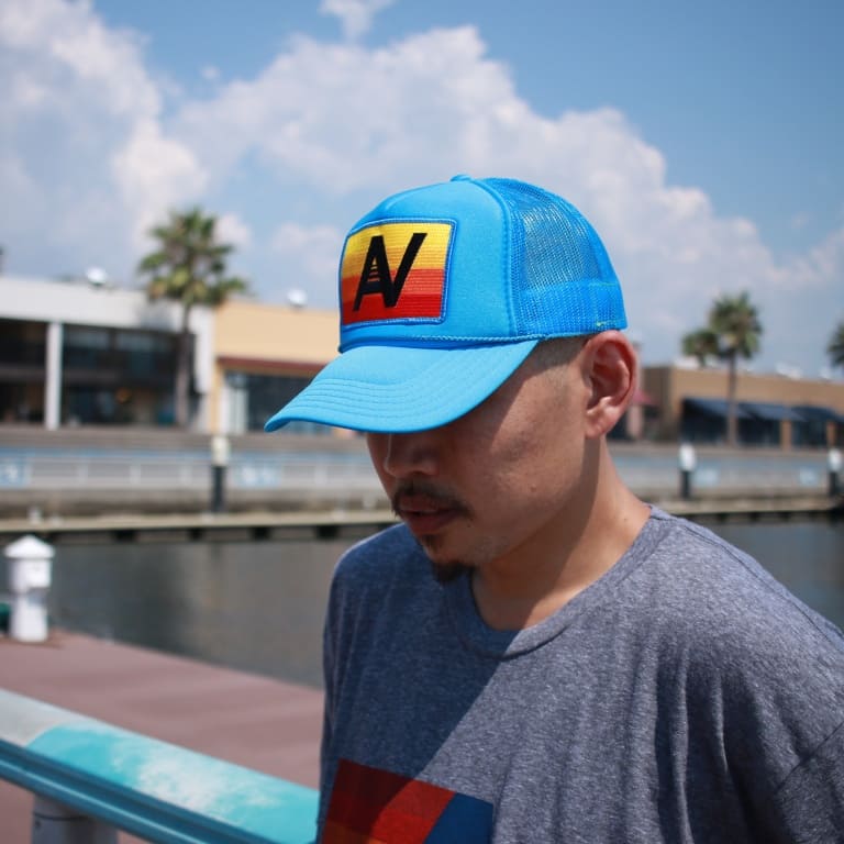 aviator nation-an logo mesh cap-blue