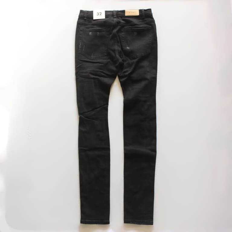 mnml,ミニマル “paisley strecth skinny denim black/